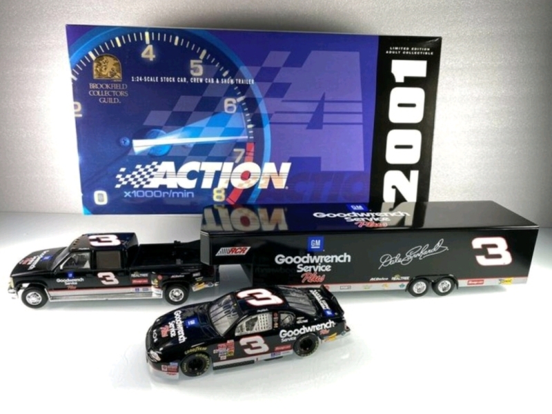 ACTION 2001 Dale Earnhardt Goodwrench Diecast 3pc Racing Set , 1:24 Scale