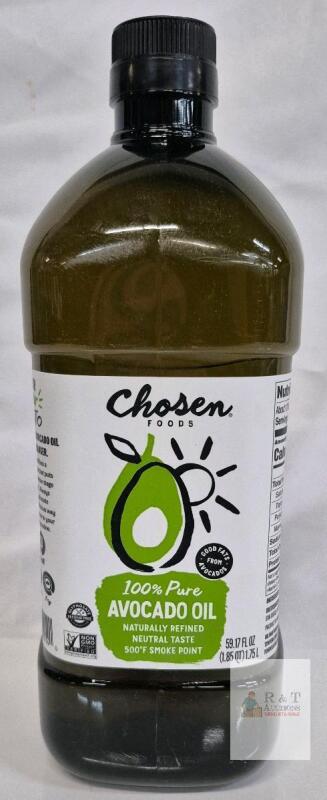 NEW Chosen Foods 100% Pure Avocado Oil, Naturally Refined, 59.17 fl oz, 500&deg;F Smoke Point, Mexico