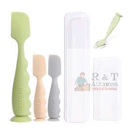 New NFSVLB Baby Diaper Cream Spatula with Case-1 Large 2 Mini Butt Paste Spatula with 2 Travel Case-Soft Baby Butt spatula baby Diaper Cream Applicator-Diaper Rash spatula Bum Spatulas Brush
