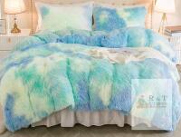 New EMME Luxury Blue Fuzzy Duvet Cover Set King Size 3 Pieces Fluffy Comforter Cover Set for King Bed Shaggy and Plush Soft Bedding Duvet Covers (Tie Dye Blue, King)