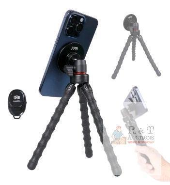 New Flexible Mini Tripod for MagSafe, Small Portable Magnetic Tripod with Wireless Remote Control for Video/Vlogging/Selfie Recording, Compatible with iPhone 16 15 14 Pro Max 13 12 Series