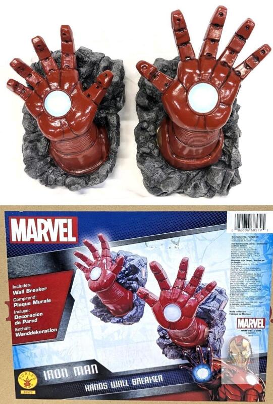 Marvel Iron Man Hands Wall Breaker 3D Resin Wall Decor by Rubies, 12.5"x15", Original Box