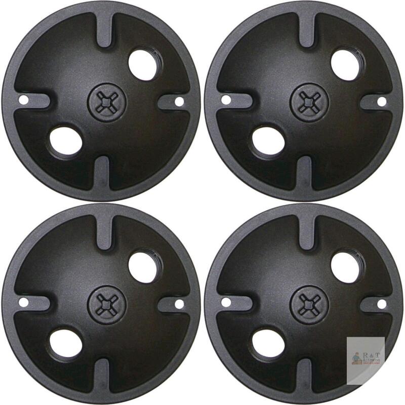 New 4-Pack NUVO Outdoor Landscape 2-Light Mounting Plate, Dark Bronze / Nuvo 76-666, 4.5" Diameter