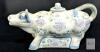 Hand-Painted Cow-Shaped Ceramic Creamer Jug, Made in China, 6" Length with Lid, Floral Design No large chips or cracks, some rough spots can be felt