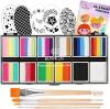 New Bowitzki Face Paint 12x10g Professional Body Painting Kit For Adults & Kids : Hypoallergenic, Non Toxic, Water-Based, Paraben-Free - Bright Set