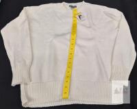 NEW Matty M Women&rsquo;s White Crew Neck Pullover Sweater, Size S/P, Waffle Knit, New with Tags