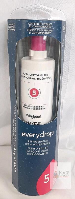 EveryDrop 5 EDR5RXD1B Refrigerator Water Filter OEM for Whirlpool, Maytag, 240 Gallon Capacity, NSF 42/53/401