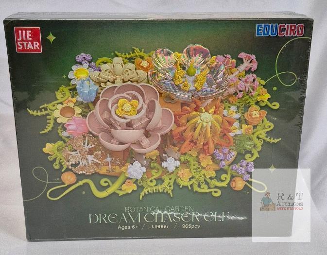 NEW Jie Star Dream Chaser Elf Botanical Garden JJ9066, 965pcs Flower Building Blocks Set, 11.25"x8.66"