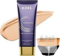 New Koec Body Coverage Perfector, Waterproof No-Transfer Scars & Tattoo Cover Up Makeup for Body and Leg, Easy to Apply, Radiant and Lon-Lasting, 60g, Brush Included