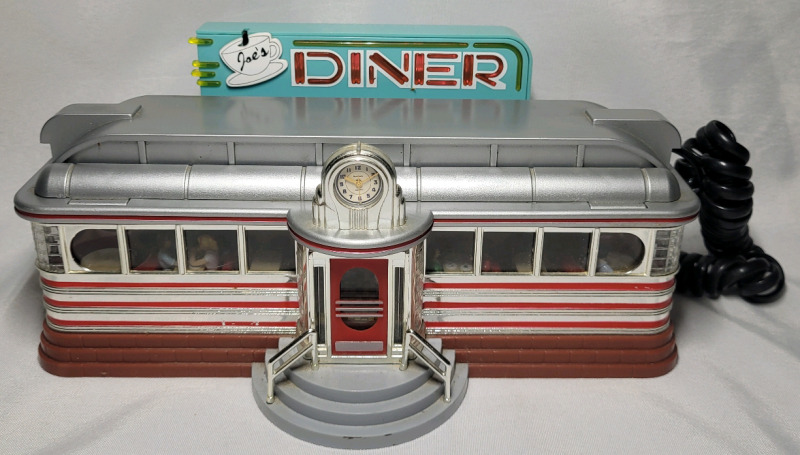 Vintage Joe's Diner Push Button Telephone with Light - untested
