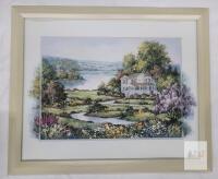 Framed DG Gallery Landscape Art Print 21.5"x17.5" House & Garden, Light Wood Frame