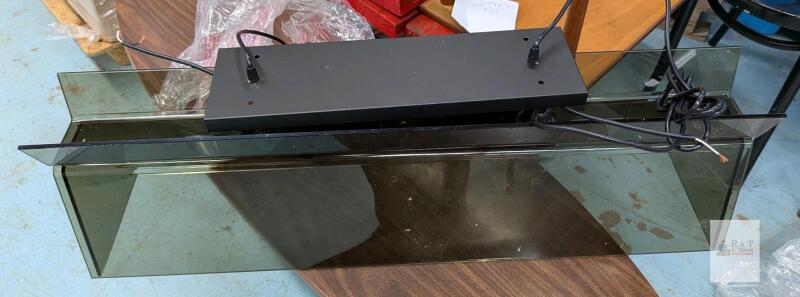 36" Rimless Rectangular Glass Aquarium w/ LED Light, Dual Bulkhead Fittings, Tinted Glass, 15.6 Gal