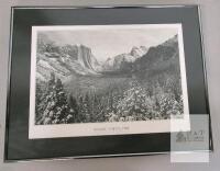 Framed Yosemite National Park Print by C.R. Bell, 20*25" Image, Black & White, Metal Frame