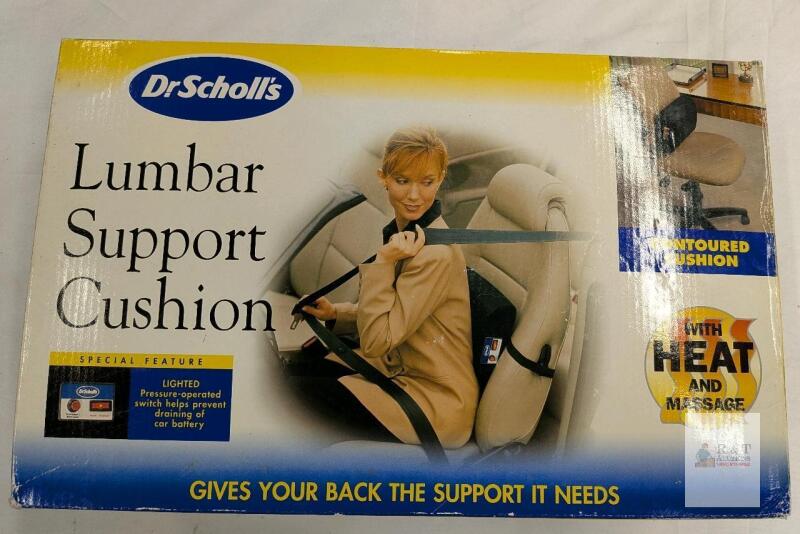 NEW Dr. Scholl's Electric Lumbar Support Cushion, Heat & Massage, 15"x12", Home/Car Use
