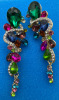 Liv Oliver Chandelier Earrings multi Coloured Crystals. - 4