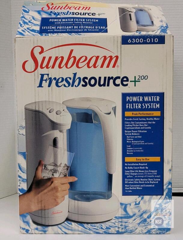 Sunbeam Freshsource+200 Power Water Filter System, 0.5 Micron Carbon, 2.8L Reservoir, NSF Certified