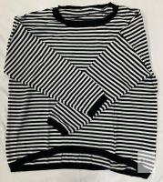 NEW AOISAGULA Women's Black White Striped Crew Neck Long Sleeve Sweater, Size Large,