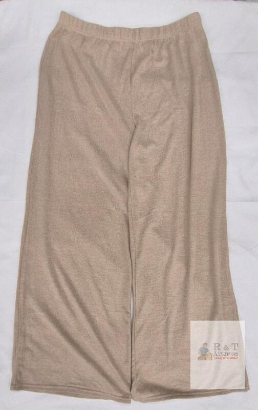 NEW Lemon Women's Wide-Leg Lounge Pants, Size Large, Beige, Pull-On, ITM/ART 1925533