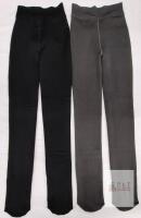 NEW Women's Size 6 Fleece-Lined Leggings, 2-Pack Black & Grey, High Waist, Polyester-Spandex, Thermal