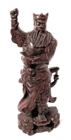 Vintage 12.5" Tall Carved Wood Warrior (Guan Yu?)