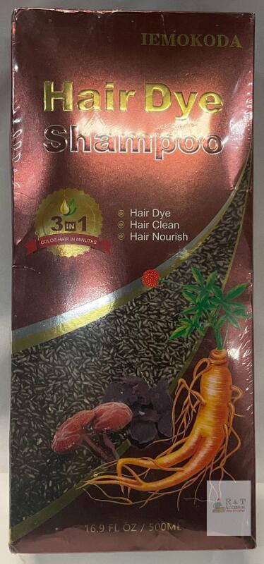 IEMOKODA Dark Coffee C-12 3-in-1 Hair Dye Shampoo, 16.9 fl oz (500 ml), Expires 2027