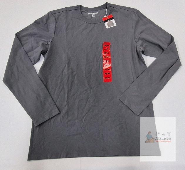 NEW ROUGH DRESS SUPIMA Cotton Long Sleeve T-Shirt, Medium, Style 1905522, Grey, New with Tags