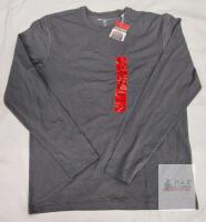NEW ROUGH DRESS Men&rsquo;s Long Sleeve Supima Cotton T-Shirt, Medium, Gray, Model 1905522, Crew Neck