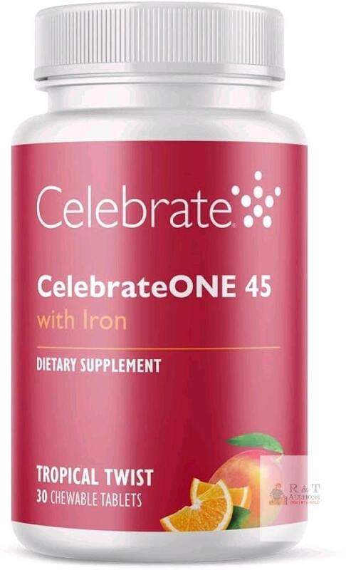 [exp 05/2027] New Celebrate Vitamins CelebrateONE 45 Chewables, 45mg Iron - Once Daily Bariatric Multivitamin, Essential Vitamins & Minerals - Gastric Bypass & Sleeve Gastrectomy Supplement - Tropical (30 Tablets)