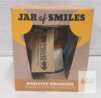 NEW Jar of Smiles by Julie &ndash; Positive Thinking, 31 Inspirational Quotes, Handmade in England, Glass Jar