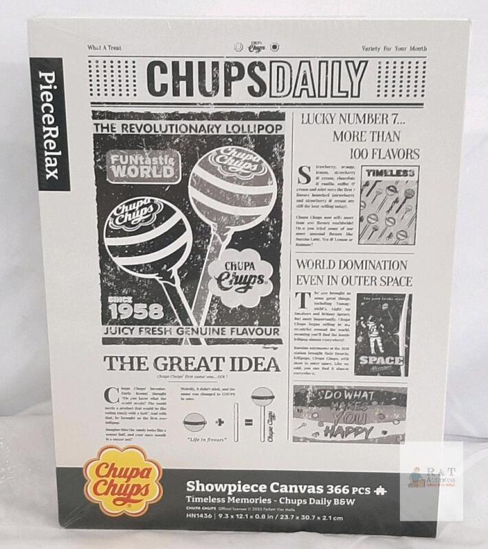 NEW Chupa Chups Showpiece Canvas Puzzle HN1436, 366 pcs, Chups Daily B&W, 9.3"x12.1", Poster Incl