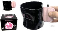 NEW Mat&Cozy GirlShow Me Love Ceramic Mug &ndash; Pink Pumpkin Handle, 13.5 oz, Collectible Box