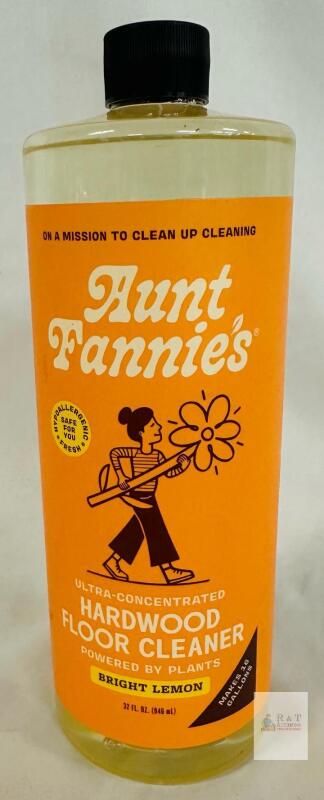 Aunt Fannie&rsquo;s Ultra-Concentrated Hardwood Floor Cleaner, Bright Lemon, 32 fl oz, Plant-Based, Makes 16 Gallons