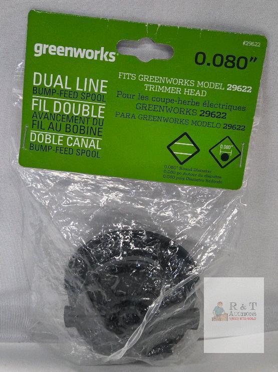 Greenworks 29622 Dual Line 0.080" Bump-Feed Trimmer Head for Select Greenworks Trimmers