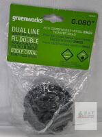 Greenworks 29622 Dual Line 0.080" Bump-Feed Trimmer Head for Select Greenworks Trimmers