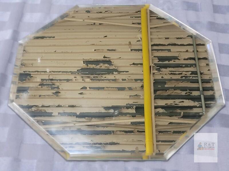 12" Octagon Beveled Edge Glass Mirror with Feet, Model 1635-81, UPC 652695109485