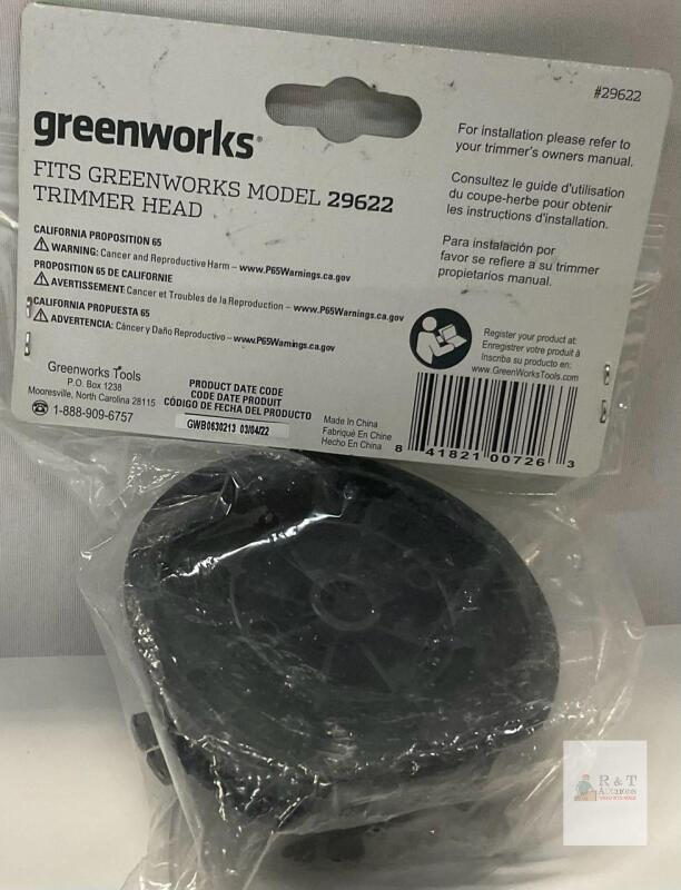 Greenworks 29622 Trimmer Head Dual Line 0.080" Bump-Feed Spool Fits Electric String Trimmers