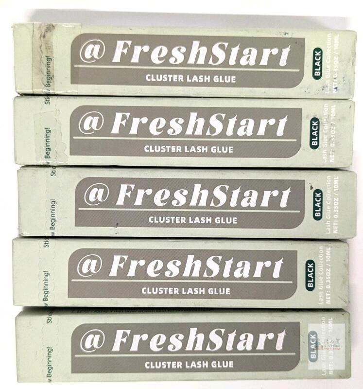 @FreshStart Cluster Lash Glue Black 10mL Tubes, 5 Pack, Lash Glue Collection, Serial X004O044MX Each Appears new & Sealed