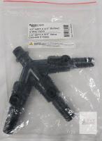 Aquascape 88025 1/2" MPT x 3/4" Barbed 3-Way Valve High Impact Plastic, Black
