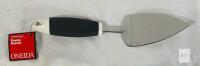 Oneida 18/8 Stainless Steel Pastry Server, Black & White Ergonomic Handle, Serrated Edge