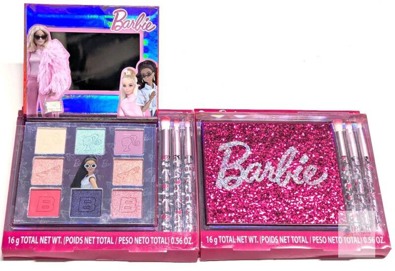 2 New BARBIE Shadow Palettes With 3 Makeup Brushes Each