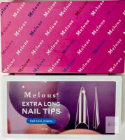 New Melous Half XXXL Stiletto Nail Tips, Melous 600 PCS Full Cover Stright Clear False Nail Tips Gel x Nail Tips