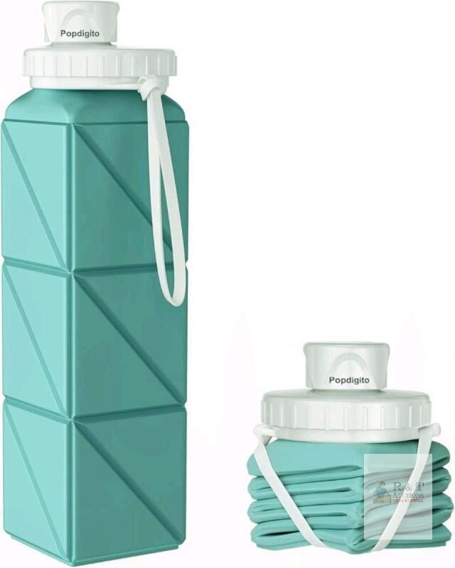 New Food-Grade BPA-Free Collapsible / Foldable Silicone Travel Bottle / 610ml for Travel Gym Hiking Camping Running Sport