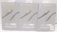 Heyday Lightning to USB-A Charging Cable 4ft Taupe Gray, MFi Certified, 2.4A Output, New in Box