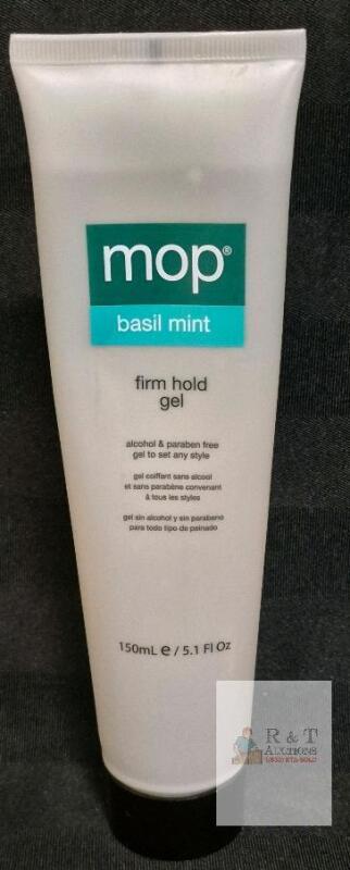 MOP Basil Mint Firm Hold Hair Gel 5.1 fl oz / 150 mL, Alcohol & Paraben Free, Triple Protein & Aloe
