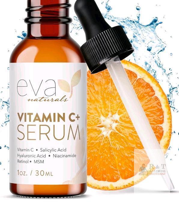 Eva Naturals Vitamin C+ Serum, Facial Skin Care, 1oz (30ml), Exp 12/18/2024, Sealed