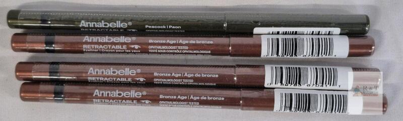 new Annabelle Retractable Eyeliner Peacock & Bronze Age, 0.3g, Made in Germany, Ophthalmologist Tested
