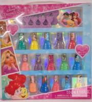 Disney Princess Peelable Nail Polish Set, 15 Colors, Kids, 1 File & 2 Toe Spacers, 0.15 fl oz Bottles