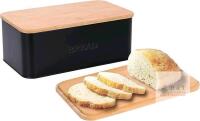 New Outshine Black Bread Box, Rustic Bread Box, Vintage Bread Box for Kitchen Countertop, Bread Bin Black