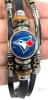 15 New Toronto Blue Jays Baseball Fan Bracelets : Expansion Charm Bracelet Laden With Baseball Charms & Vegan Leather Multi-Strand Bracelet - 3