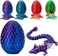 New 4-Piece 3D Printed Dragon Eggs Inside, Full Articulated Crystal Dragon Egg, Home Decor Flexible Joints Fidget Executive Desk for Adults Stress Relief Autism ADHD